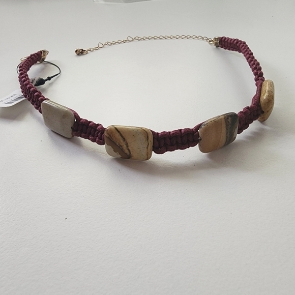 NWT Free People Sweet Carolina Choker Tan Ocean Jasper - Picture 8 of 9